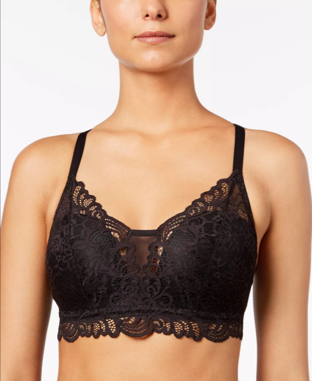 Bali Women's LG Comfort Revolution Lace Desire Shaping Wireless Black Bra M42-5